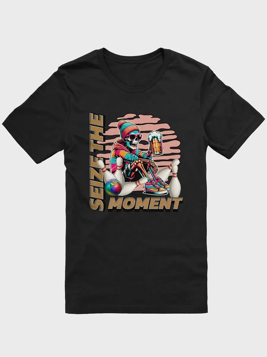 Seize The Moment Skeleton Beer Bowling Iconic Comfort Supersoft T-Shirt product image (4)