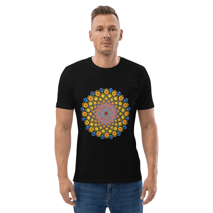 Orange Sunflower Mandala Organic T-Shirt product image (2)