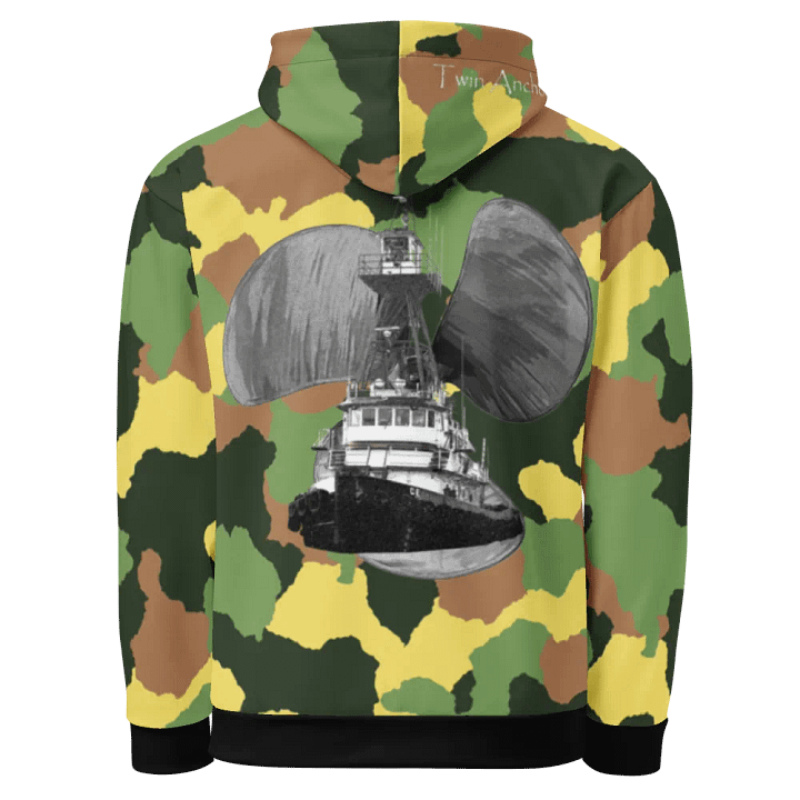 Camouflage & Green Three blade prop Tug CE Hoodie product image (1)