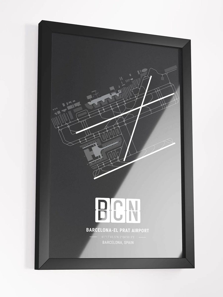 Framed Airport BCN Premium Map On Matt Paper product image (3)