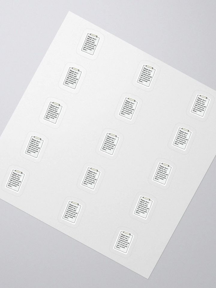 I NEED To Work Sticker (SMALL Sheet) product image (2)