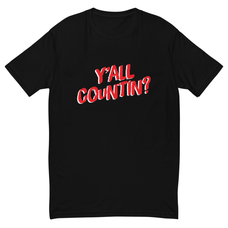 Yall Countin? T-Shirt - Red and Black product image (1)
