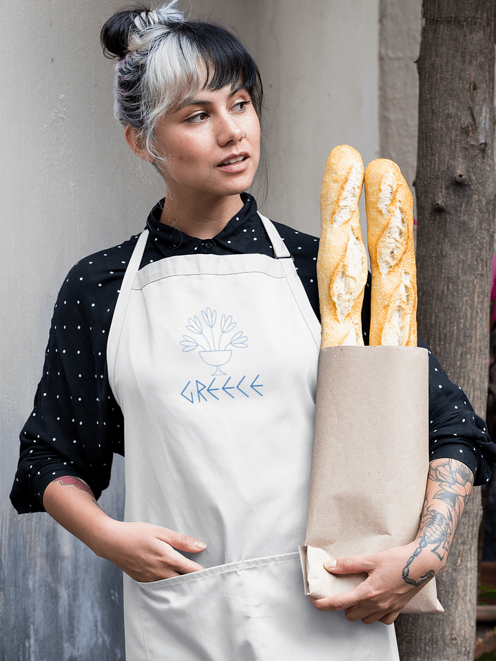 Classic Greek Elegance: Embroidered Cooking Apron product image (1)
