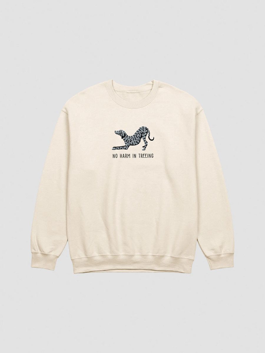 No Harm in Treeing Sweatshirt (Embroidered) of a Plott Hound(Blue Brindle) product image (1)