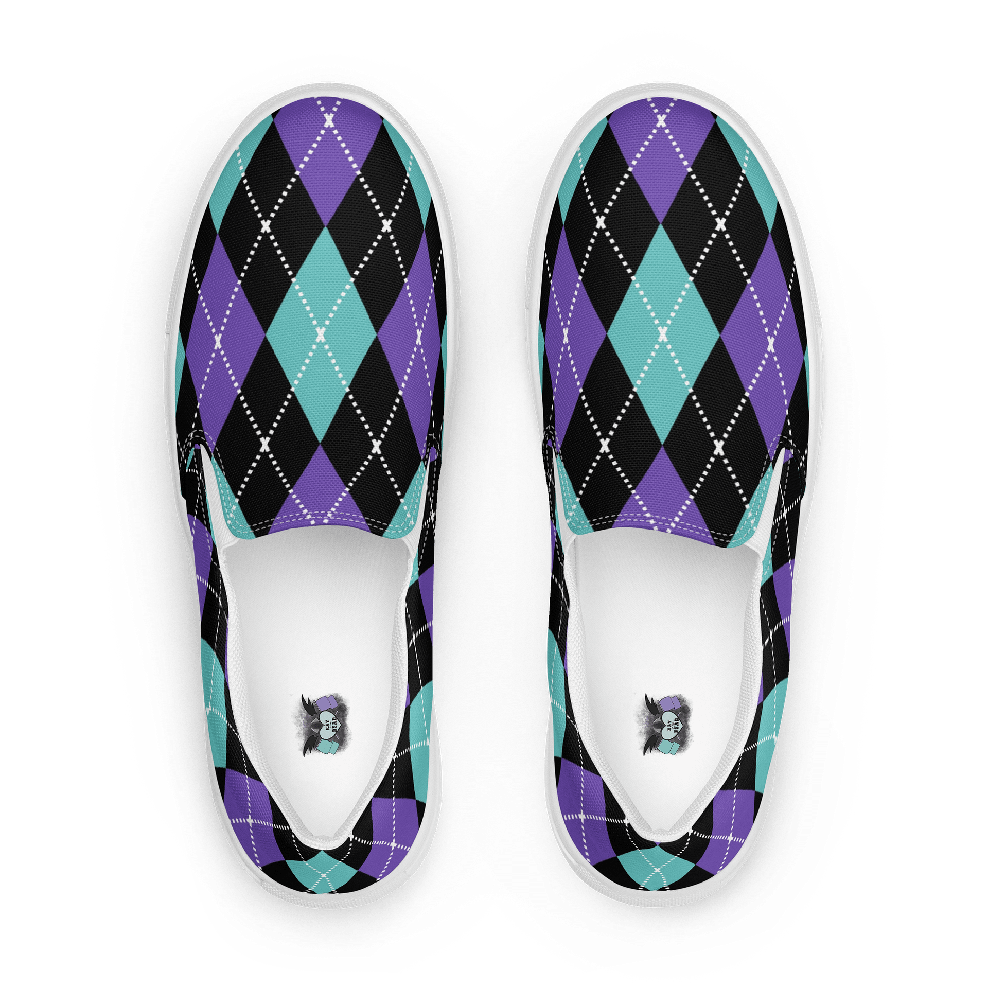 Black Argyle Men's Slip-On Shoes product image (1)