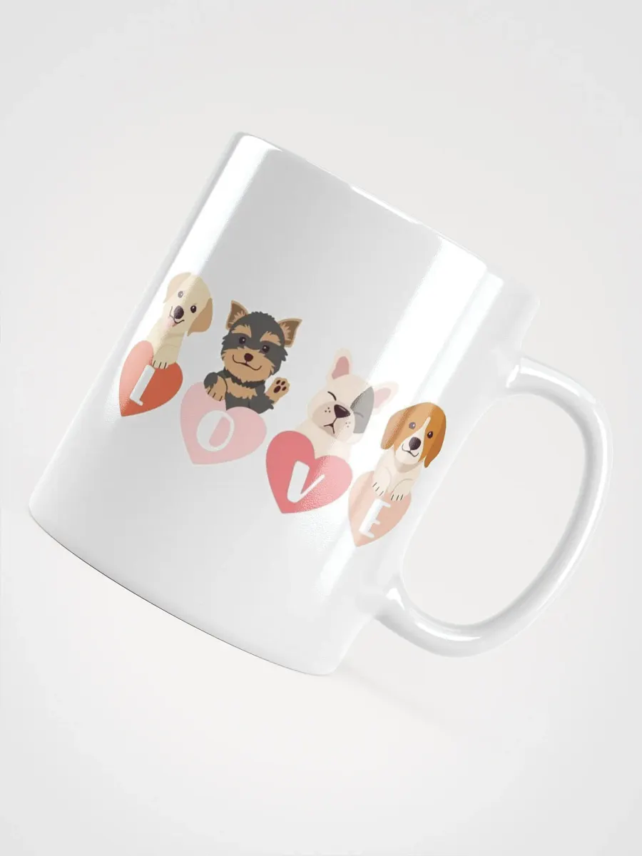 White Glossy Mug Cute Dogs product image (4)