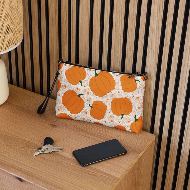 Chic Pumpkin Pattern Fall Crossbody Bag | Autumn Accessories