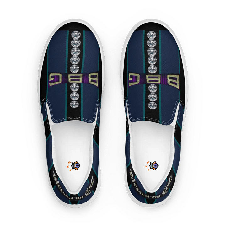 BBG Green & Blue Men's Diamond Cross Slip Ons product image (1)