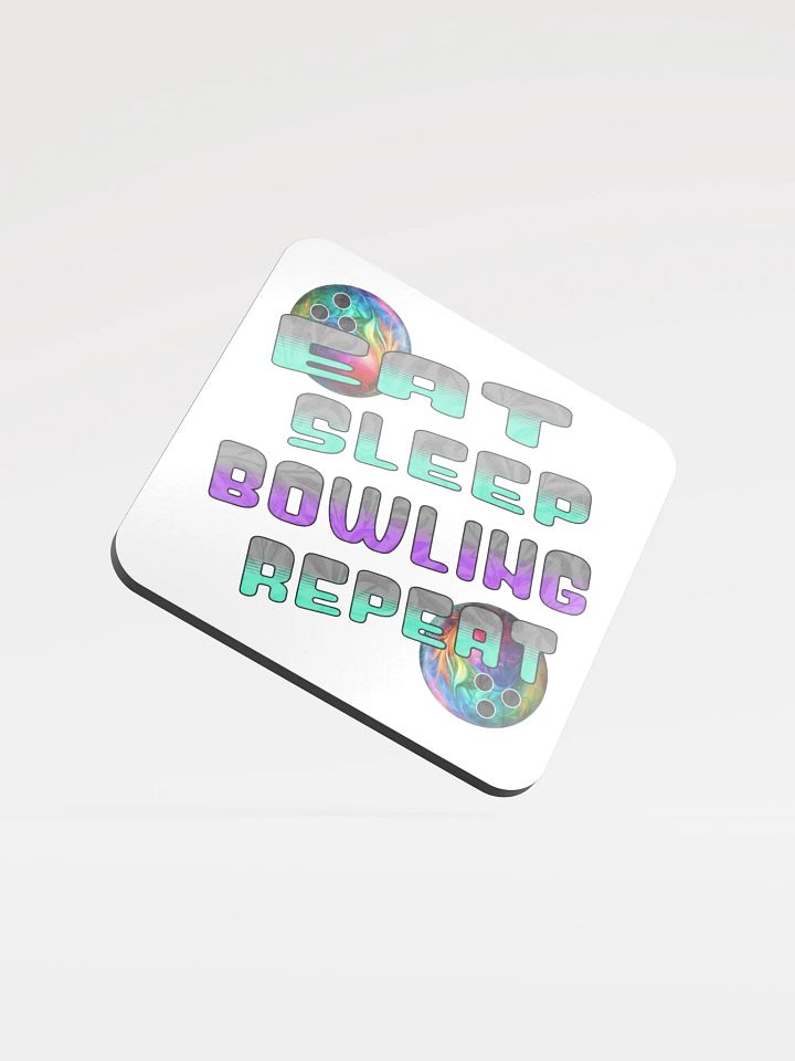 Eat Sleep Bowling Repeat Angle Colorful Ball Coaster Set product image (1)