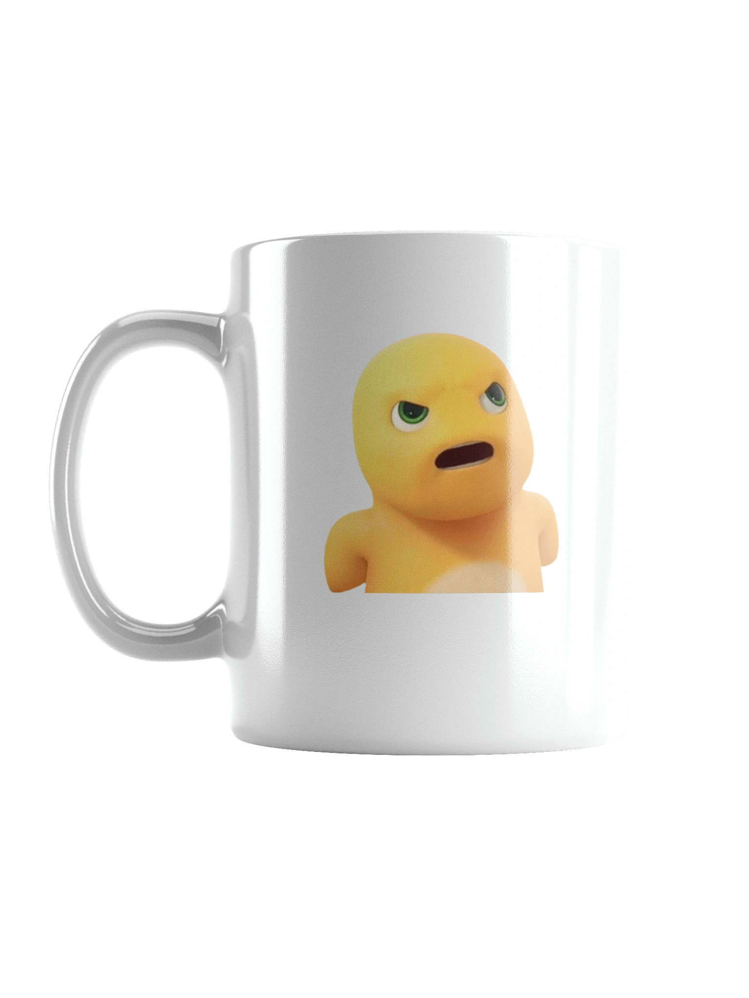 Angry Yellow Cartoon Character White Glossy Mug product image (1)