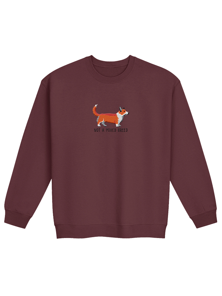 Not a Mixed Breed Sweatshirt (Embroidered) of a Cardigan Welsh Corgi(Red) product image (2)