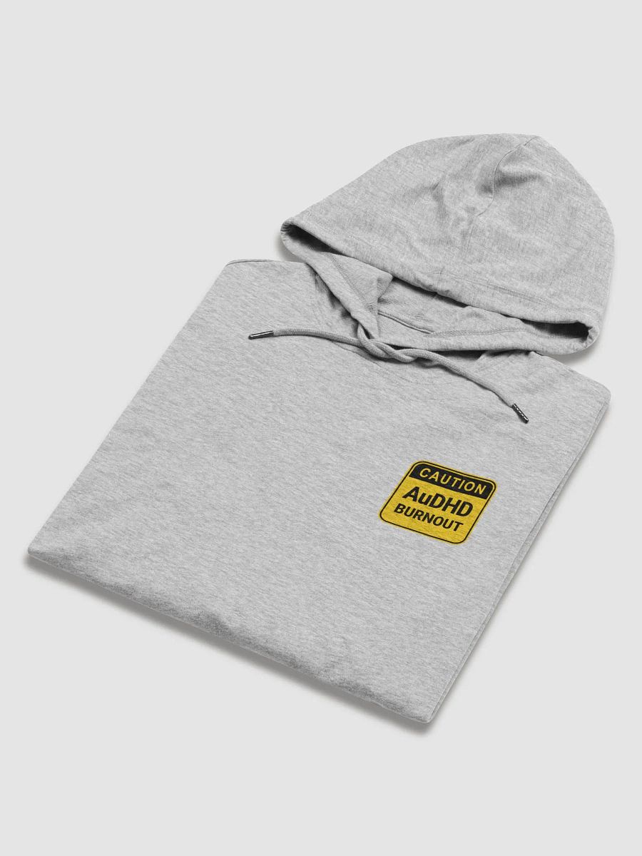 CAUTION: AuDHD BURNOUT (sm. design) printed lightweight hoodie product image (12)