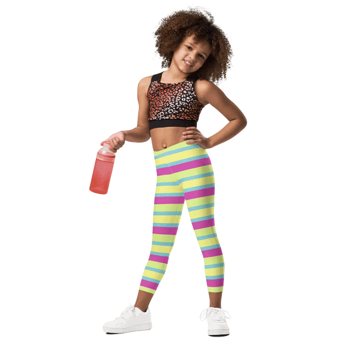 Colorful Spring Leggings for Girls with Stripes product image (1)
