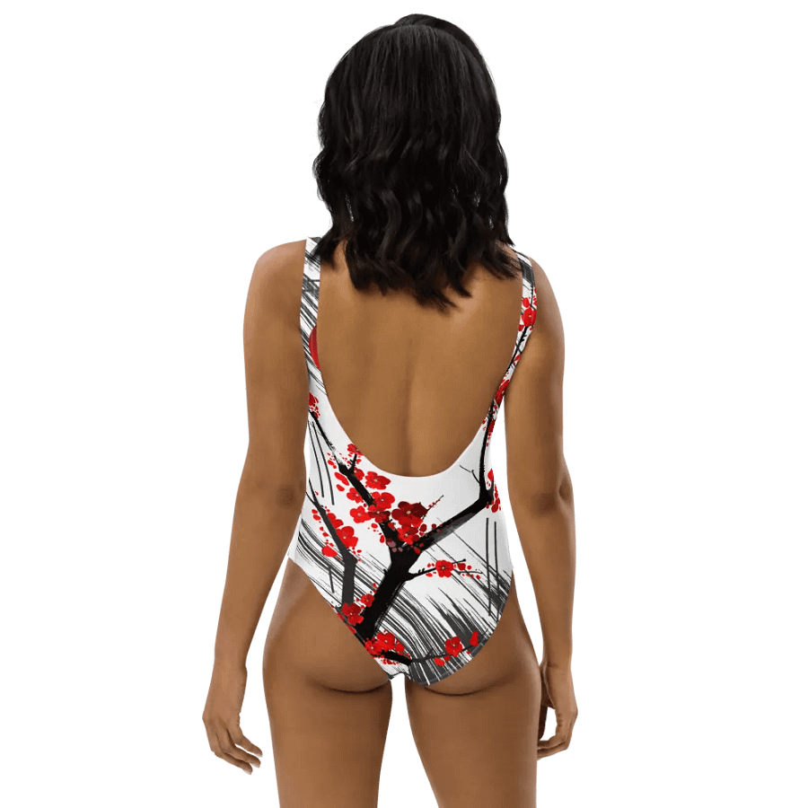Sakura Blossom Burst - Swimsuit Black and White product image (4)