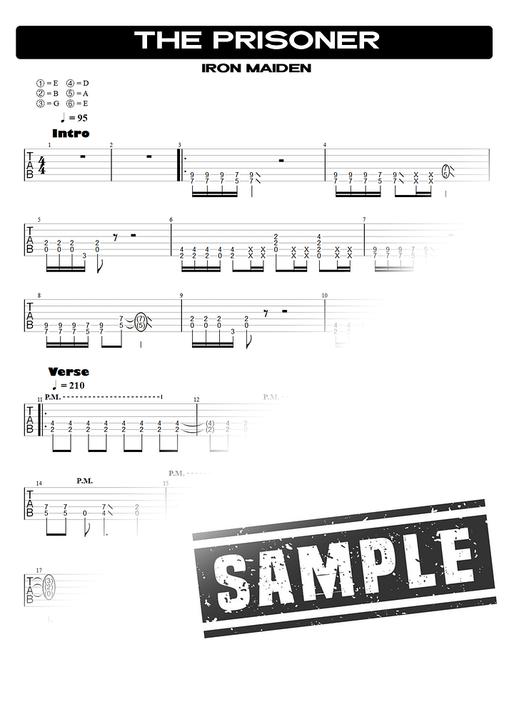 The Prisoner PDF TAB + Backing Track MP3 product image (2)