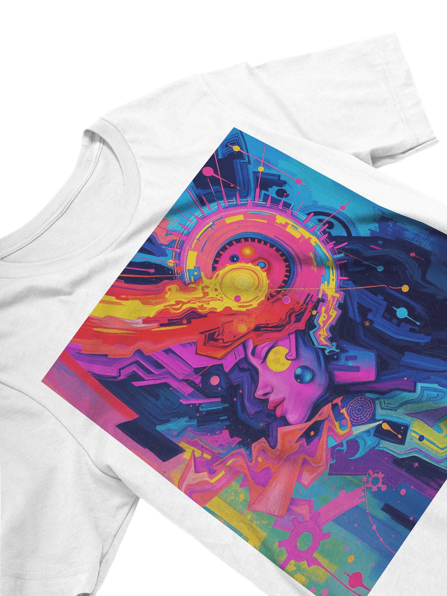 T-Shirt Psychedelic Abstract Vibrant Cosmic Neon Futuristic Art product image (2)