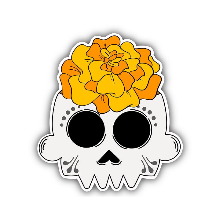 Marigold Skull Sticker product image (1)