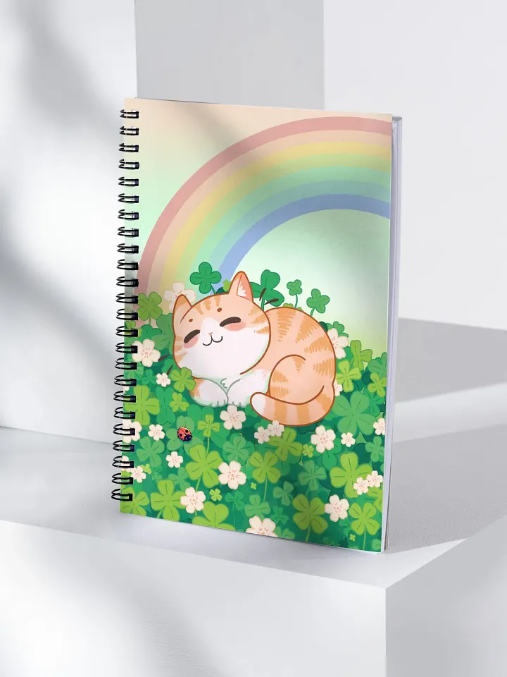Lucky cat St. Patrick Irish charm - spiral notebook product image (1)
