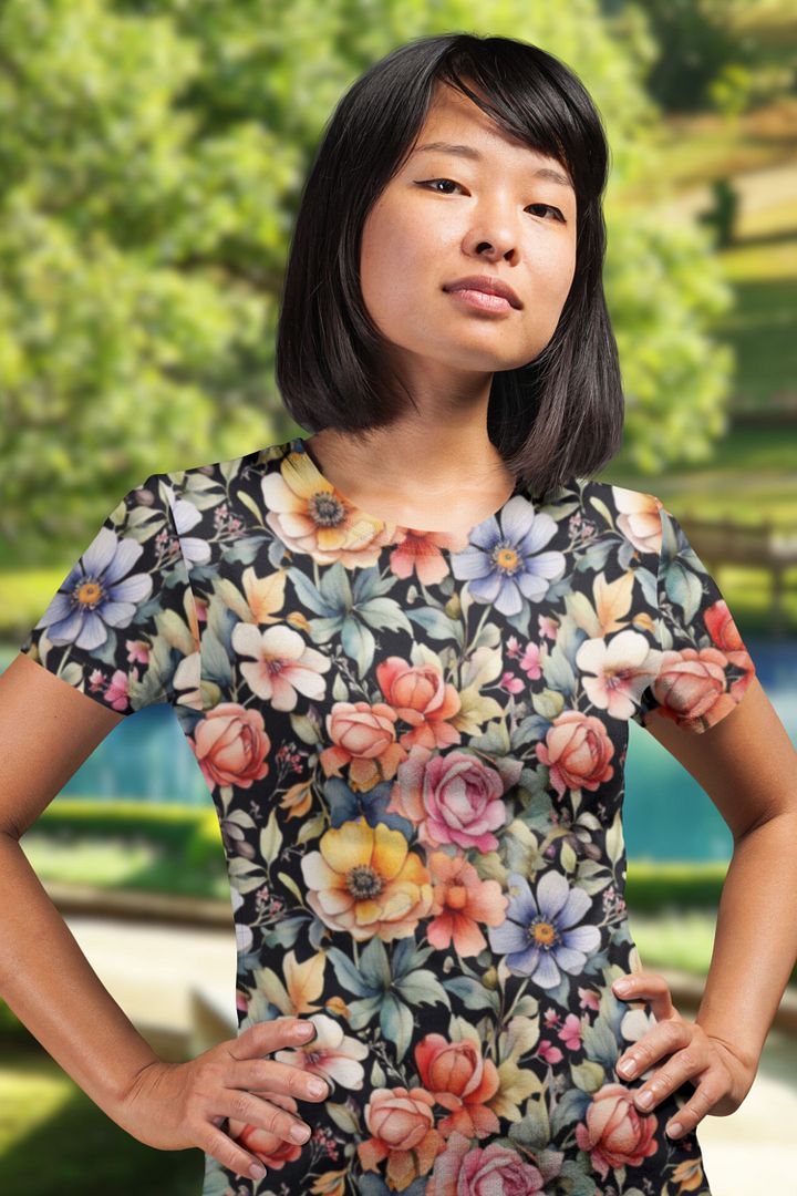 Floral Pattern All Over Print T-shirt product image (1)