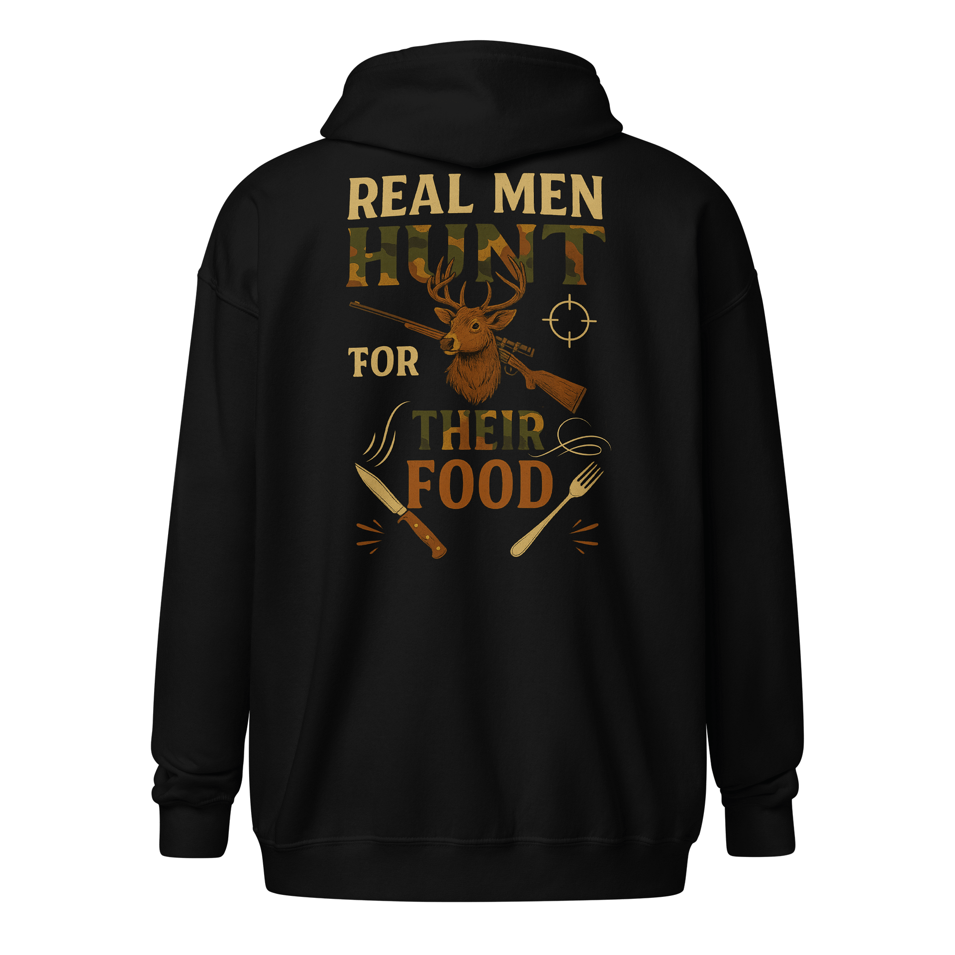 Zip Hoodie – Real Men Hunt for Their Food Graphic product image (1)