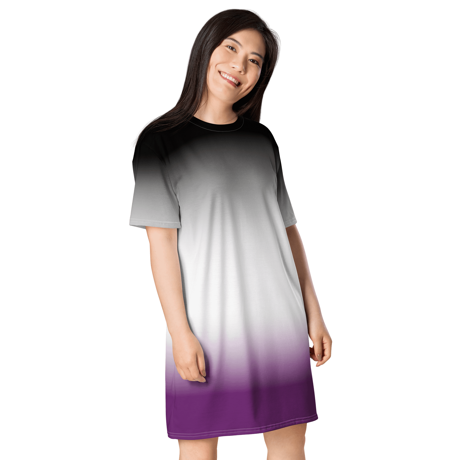 Asexual Pride Gradient T-shirt Dress product image (4)
