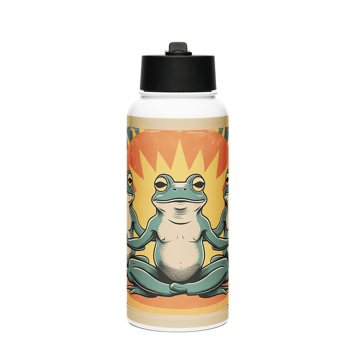 Meditating Frog Stainless Steel Water Bottle product image (1)