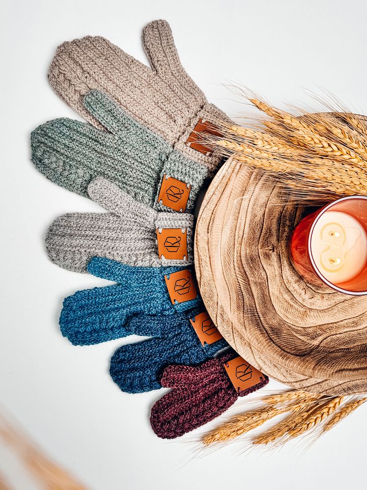 Autumn Wheat Crochet Mittens Pattern (6 Sizes) product image (1)