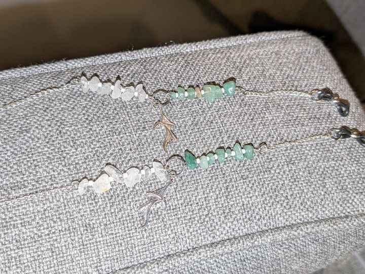 Green Aventurine Bat Wing Glasses Chains! product image (1)