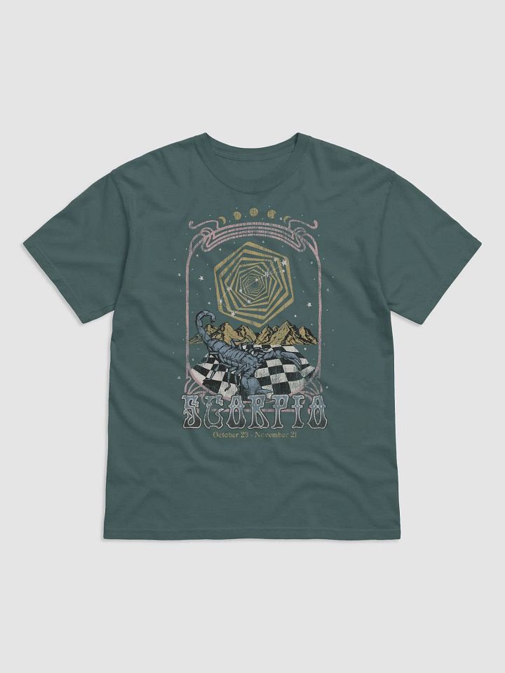 Scorpio Zodiac Sign Tee | Art Nouveau-Style Grunge Streetwear T-Shirt for October 23 to November 21 Birth Months product image (12)
