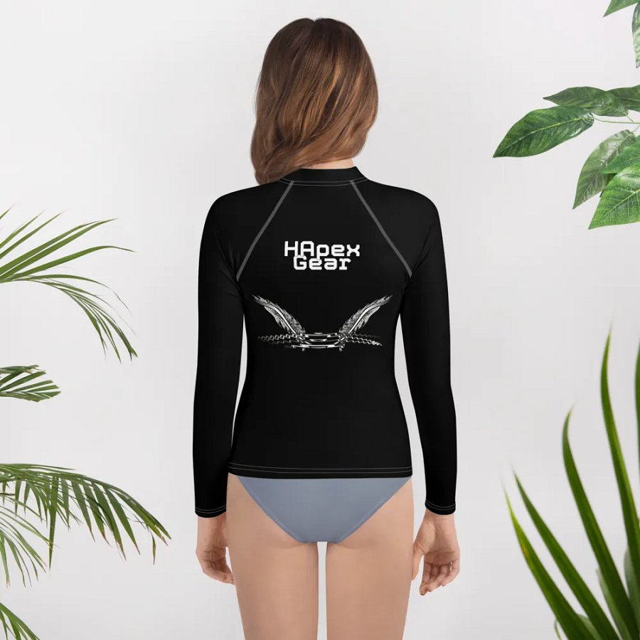 White HApex Gear White Logo Cancer Awareness Orange Ribbon. Black Youth Rash Guard product image (11)