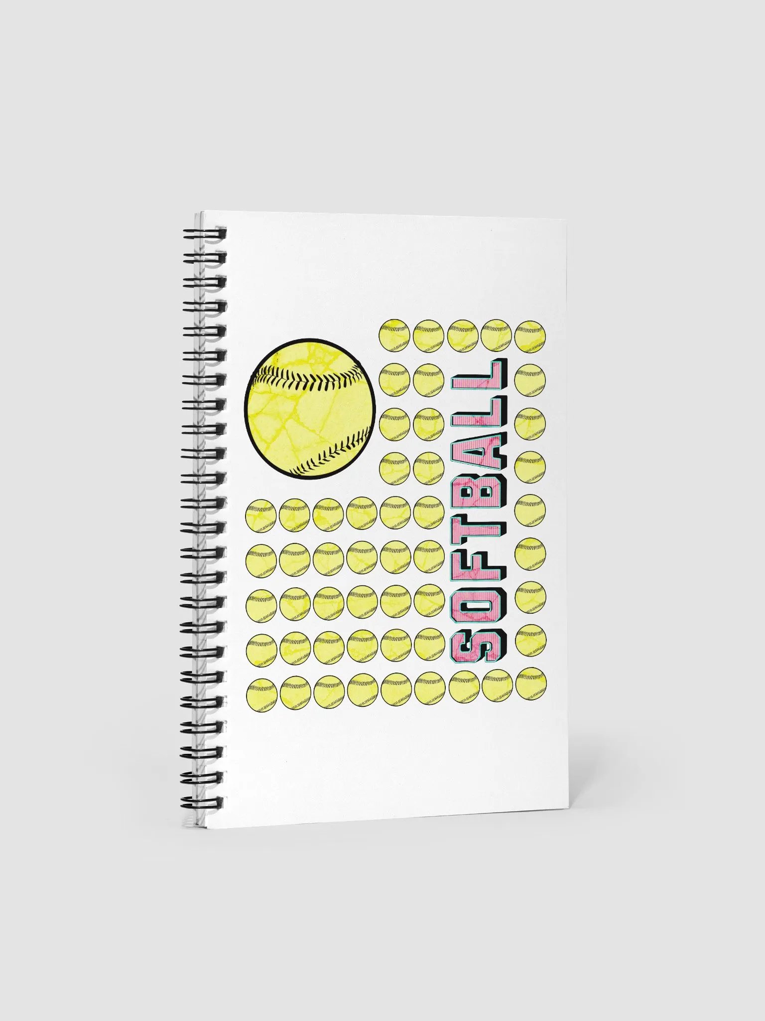 US Flag Softball Swirls Spiral Notebook product image (1)