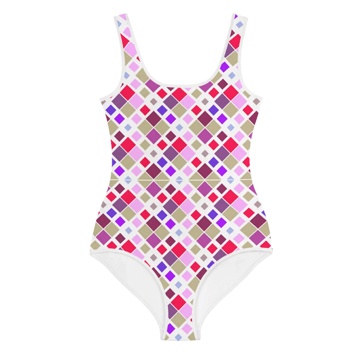 Colorful Square Patterns Youth Swimsuit - Ver 3 product image (1)