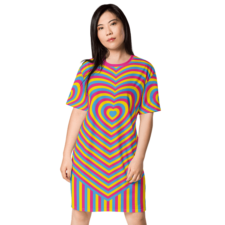 Pansexual Pride Hearts T-shirt Dress product image (1)