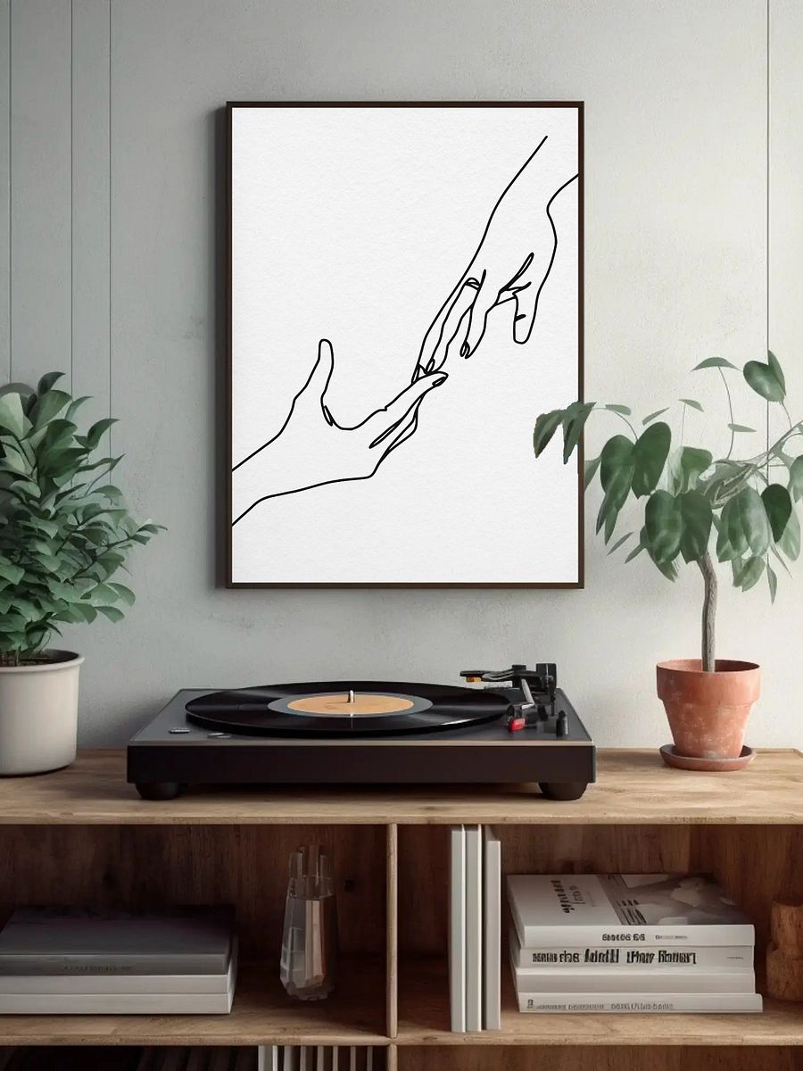 Minimalist Line Art of Hands - Modern Black and White Wall Art, Romantic Couple Decor, Elegant Abstract Print, Minimalist Home Decor product image (4)