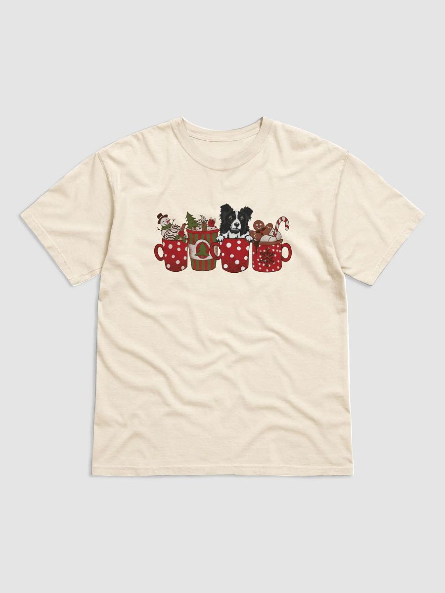 Cute Border Collie in a Christmas Cup T-Shirt | Funny Christmas Pup in a Cup product image (14)