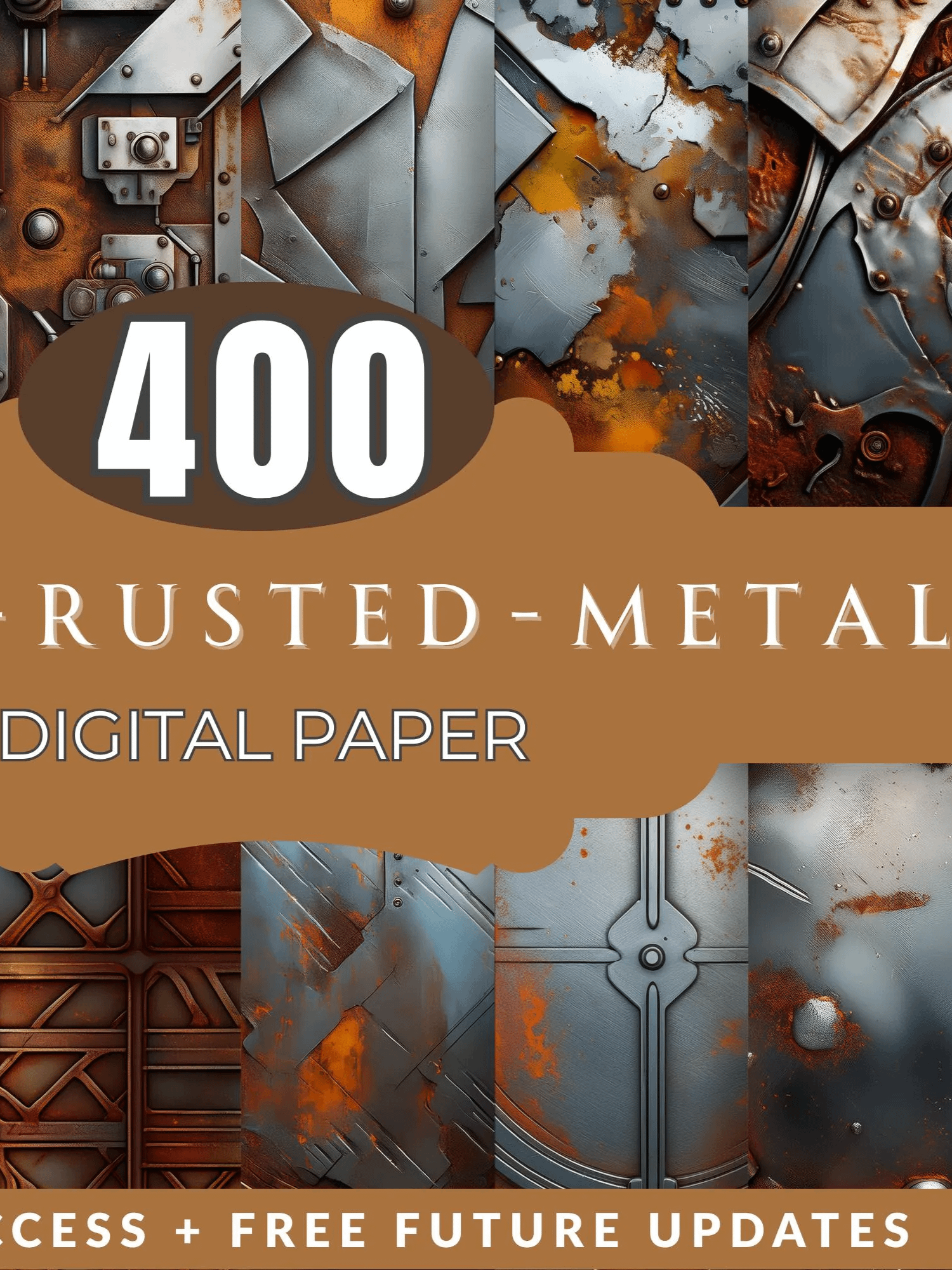 Rusted Metal Texture Set Seamless Corrugated Digital Paper product image (9)