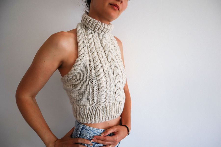 Copious Cables – Cable Knit Halter Top Pattern product image (3)