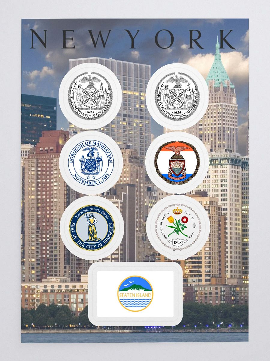 "NYC" 5 Borough Sticker Sheet product image (3)