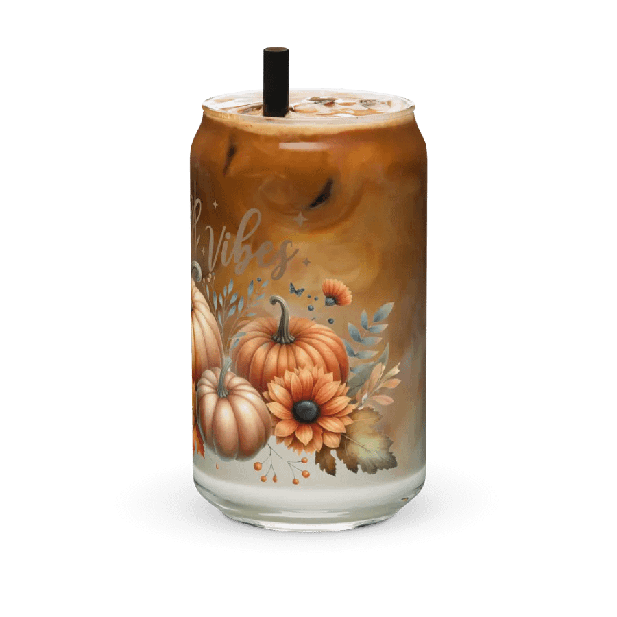 Boho Fall Pumpkin Glass Can Sipper product image (12)