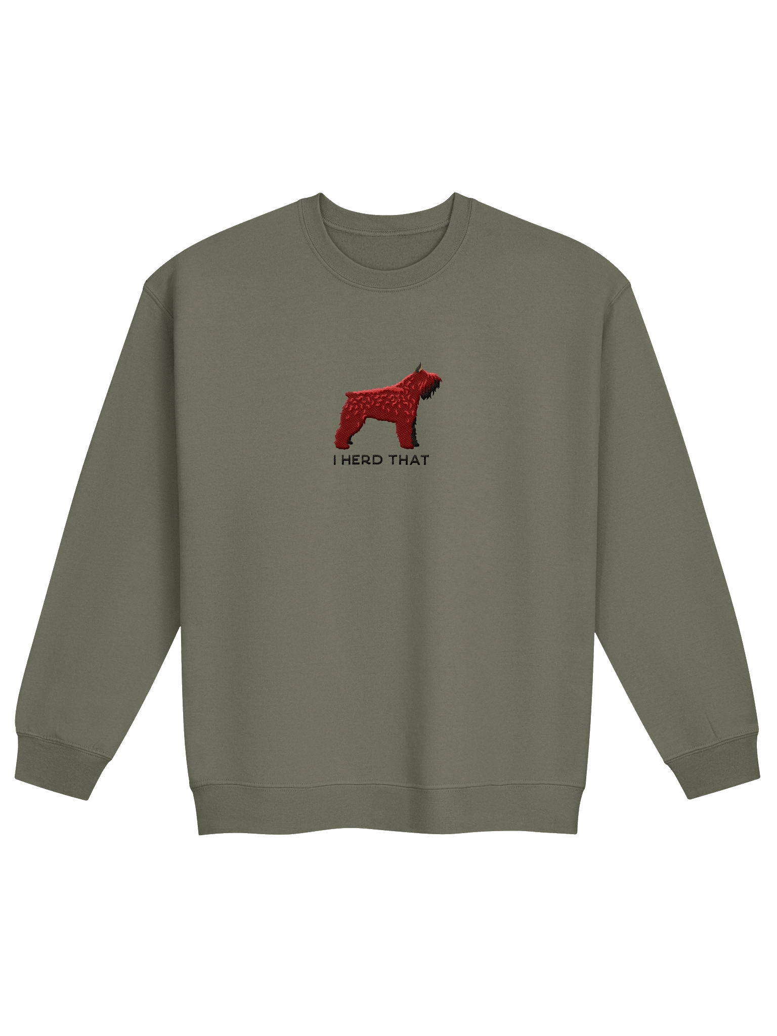 I Herd That Sweatshirt (Embroidered) of a Bouvier Des Flandres(Liver, Cropped Ears) product image (1)