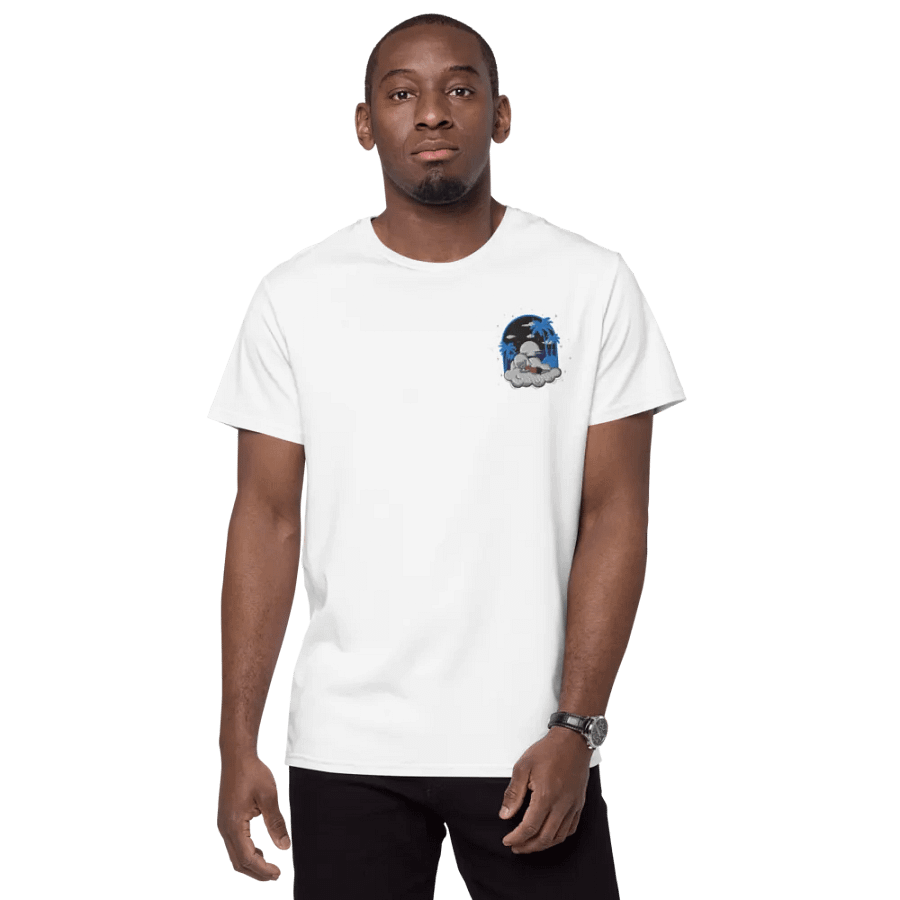 Cloudy Night Premium Cotton T-Shirt Embroidered product image (3)