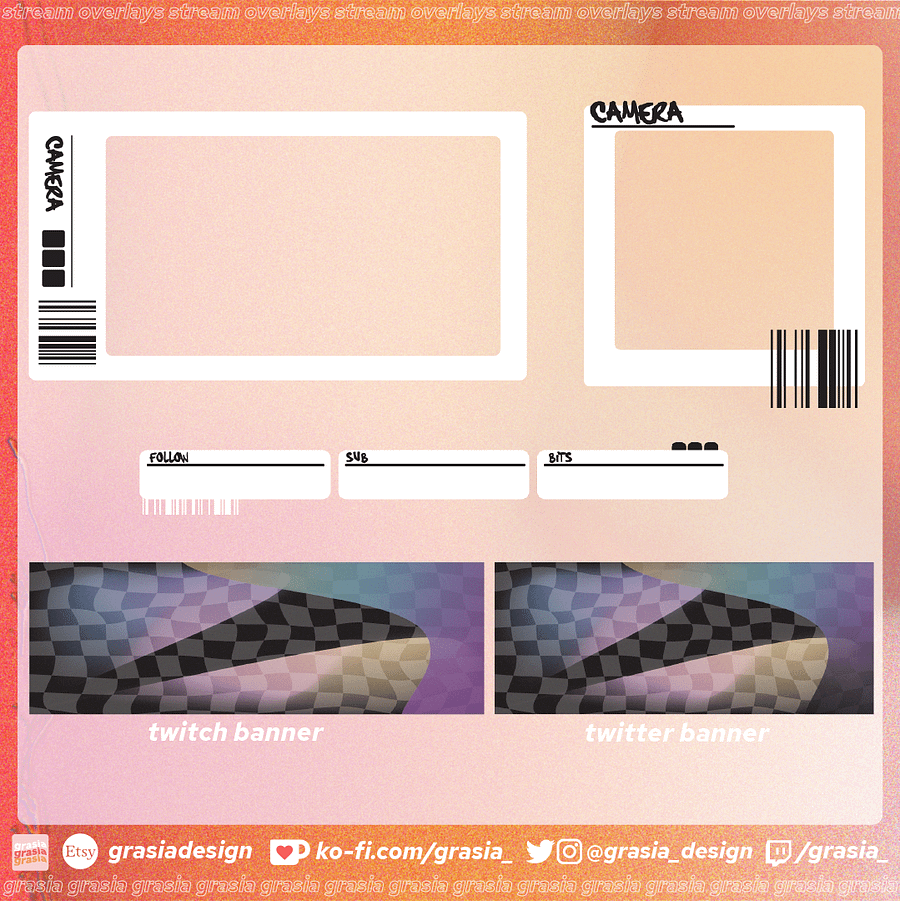 Pastel Checker Stream Overlay Set product image (4)