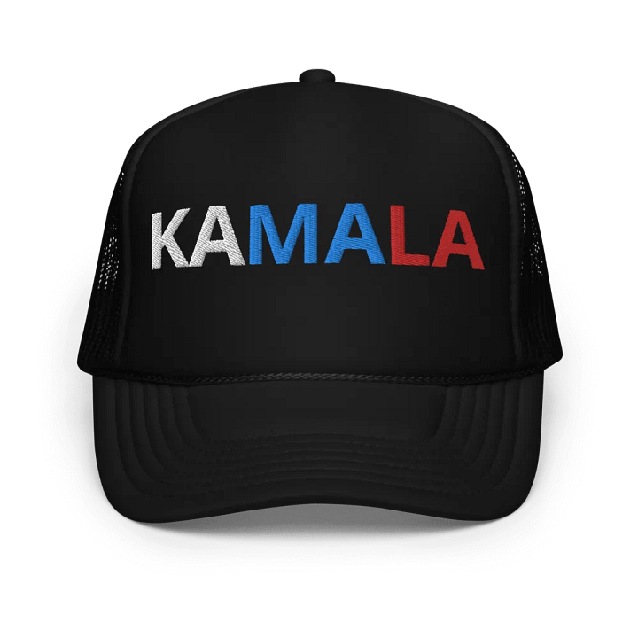 Kamala White Blue Red Hat - Embroidered Trucker Cap Hat product image (1)