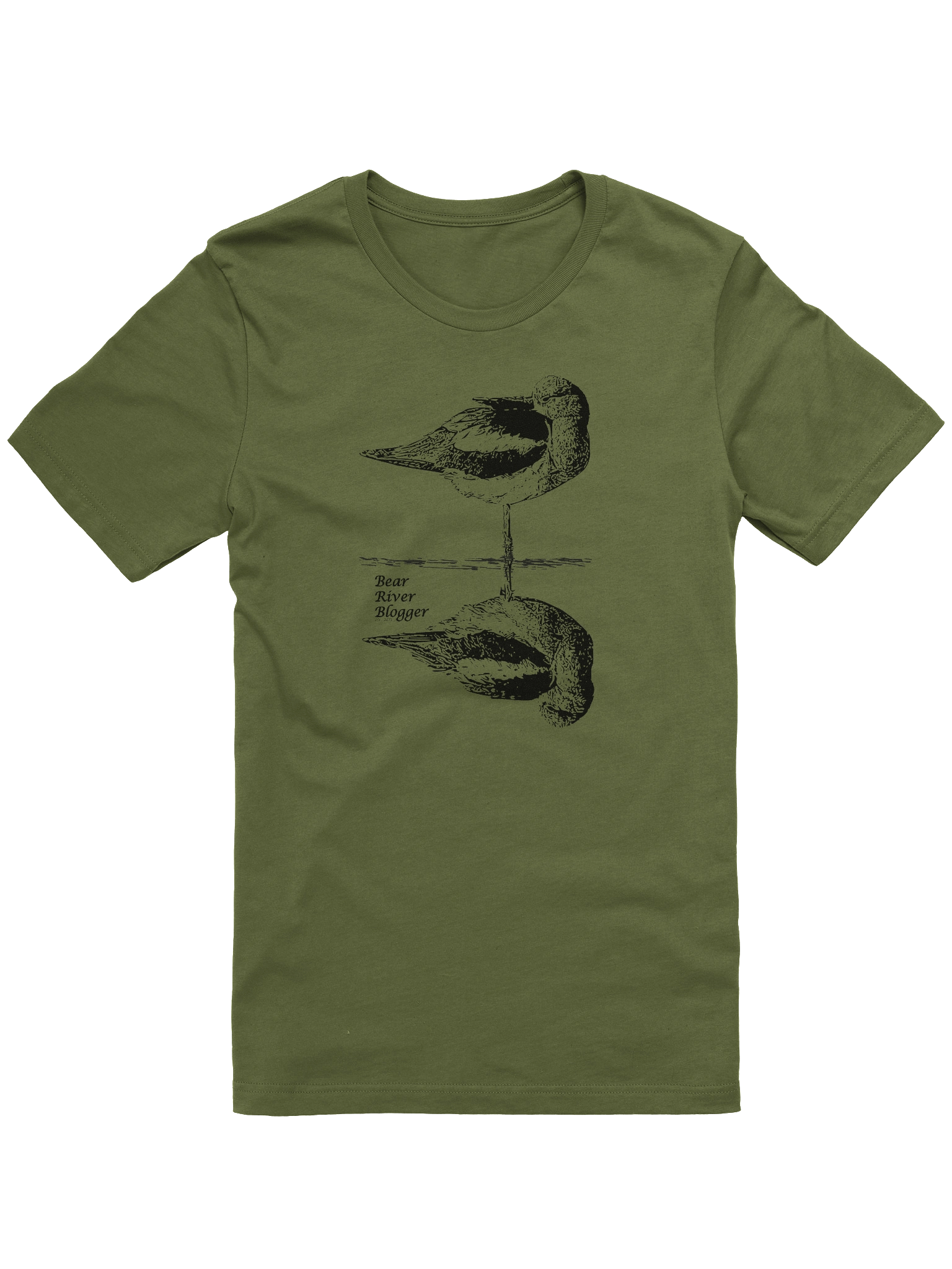 American Avocet Reflection Birdwatching T-Shirt product image (1)