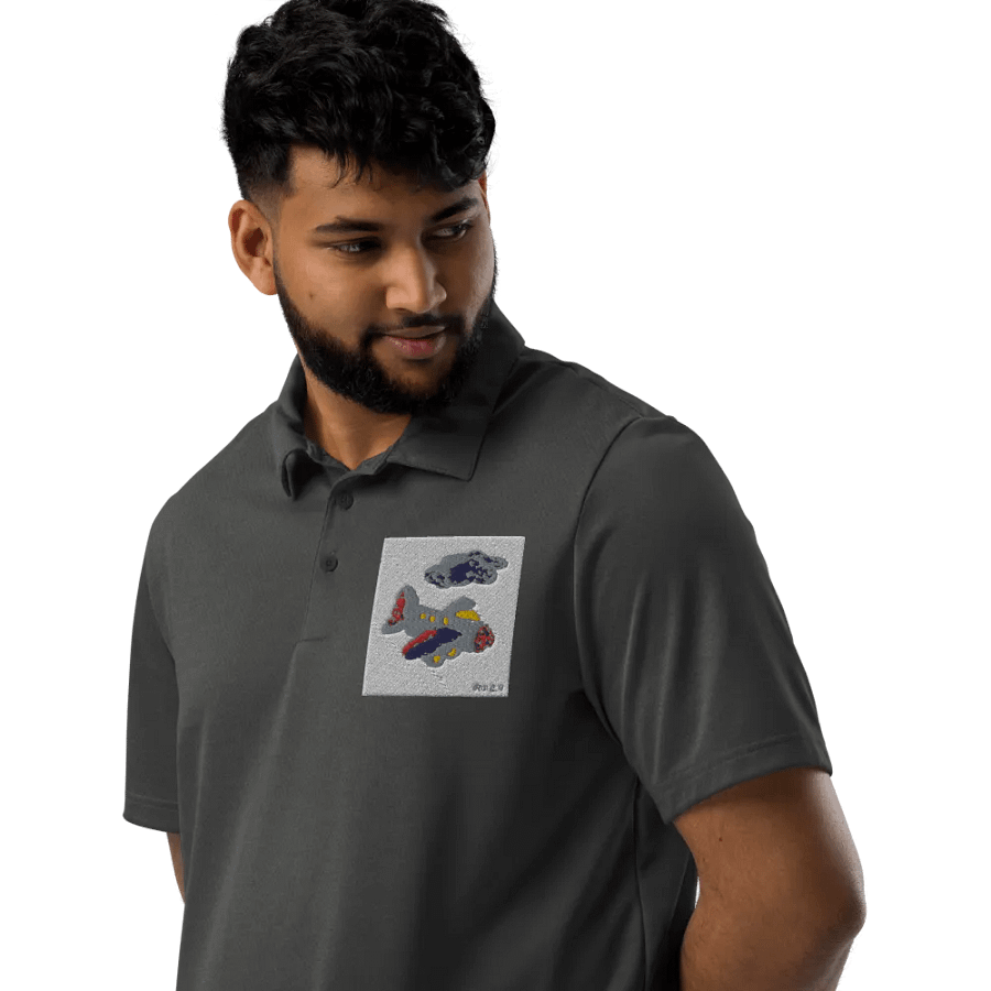 Kid Airplane (Adidas Space-Dyed Polo Shirt) product image (1)