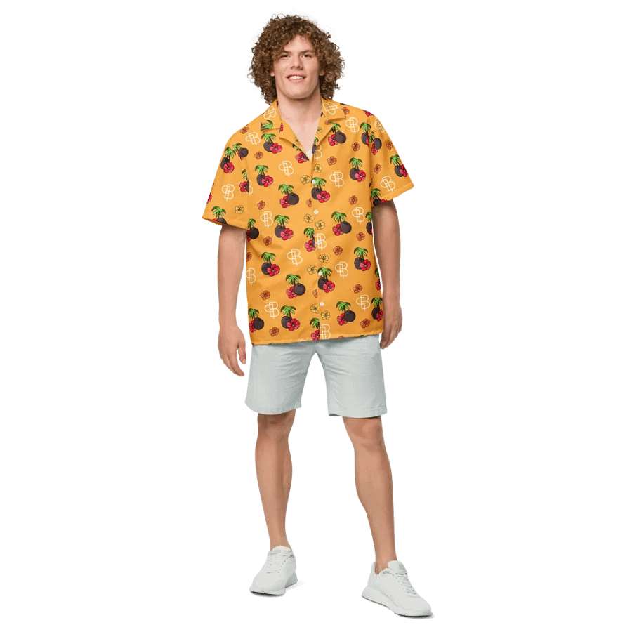 Orange Tropical Island Hawaiian Shirt product image (4)