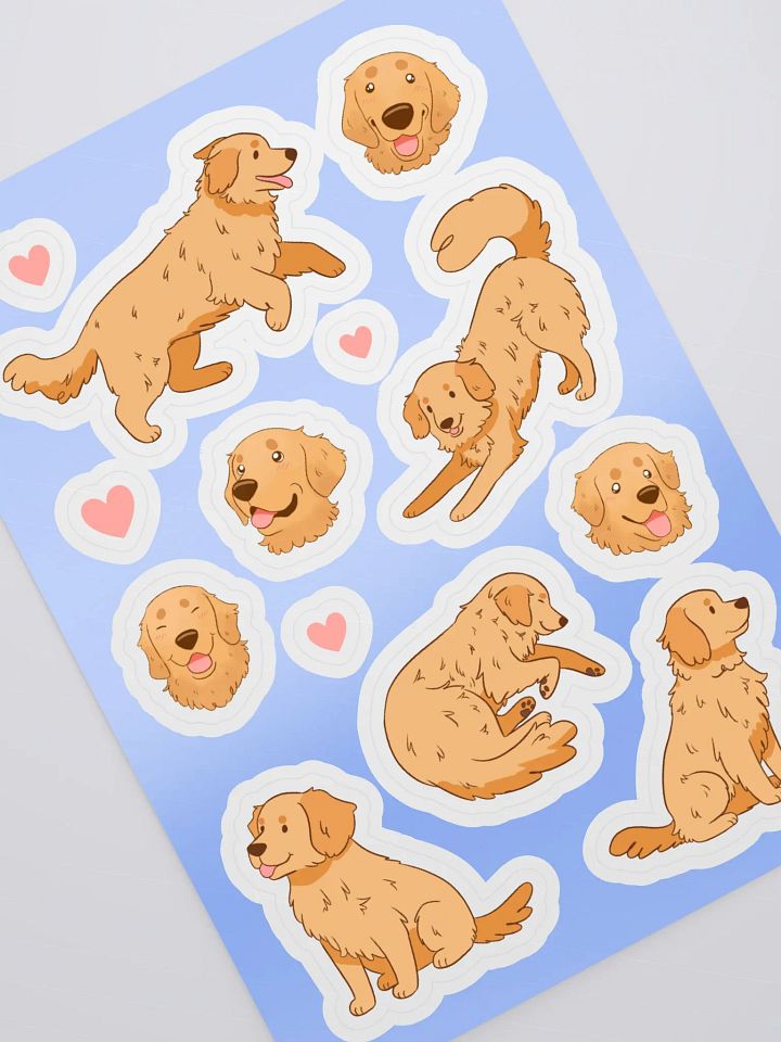 Cute golden retriever dog stickers pack product image (2)