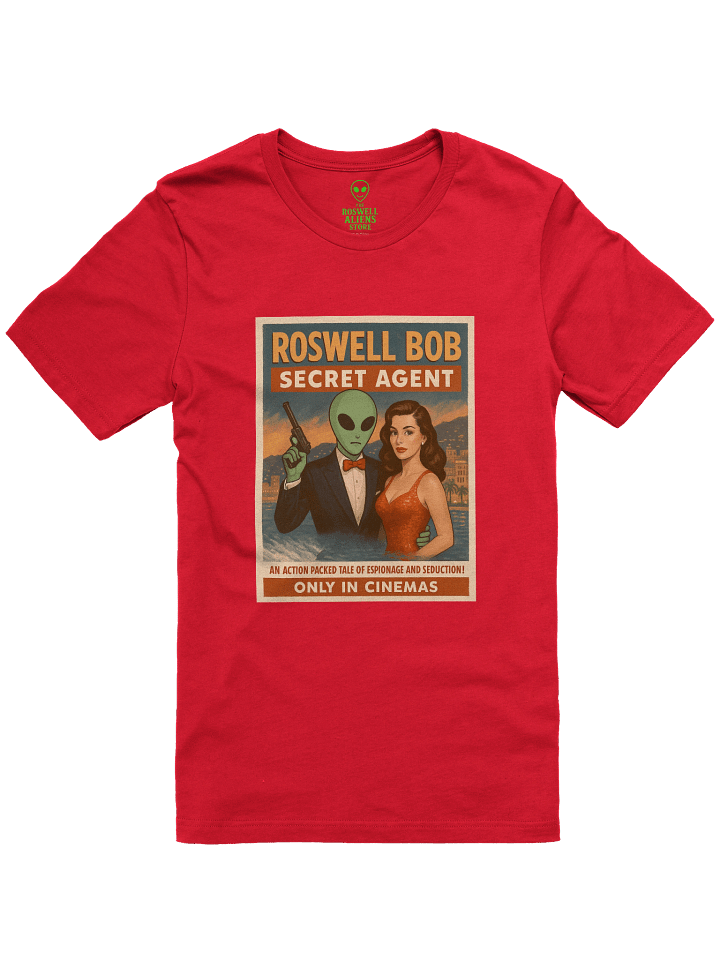 Secret Agent Action Film Star Roswell Aliens 1950's Retro Unisex T-Shirt product image (1)