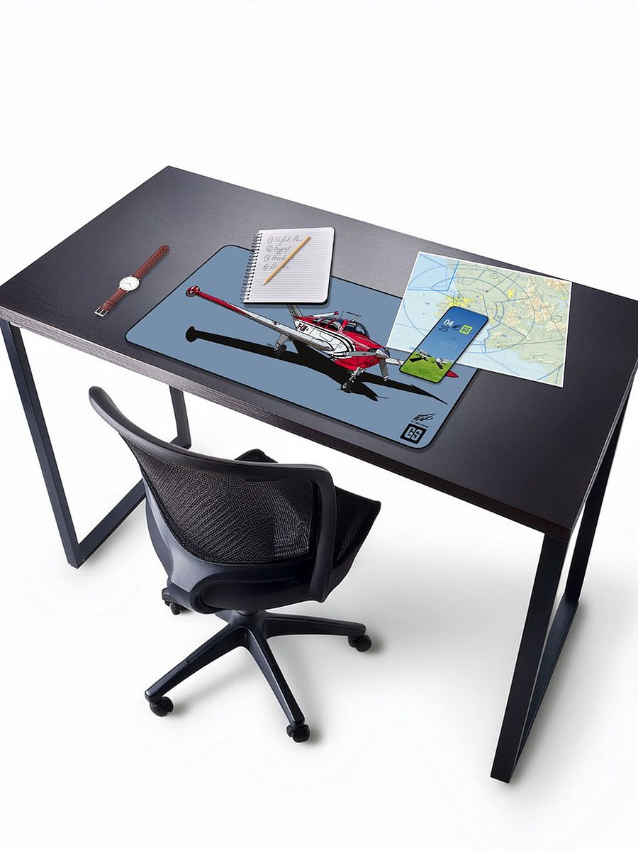 Bonanza V35 Digital Aviation Art Illustration Desk Mat Ideal Pilot Gift with Blue Background product image (3)