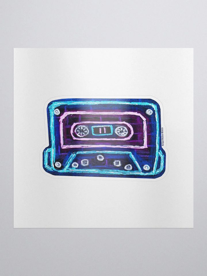 Neon Cassette Tape Sticker product image (1)